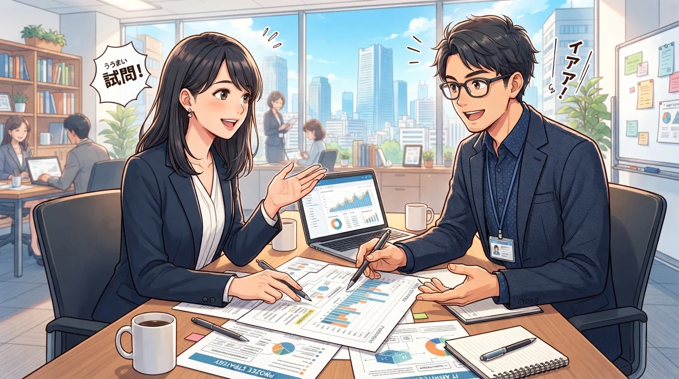 ITベンダーと打ち合わせをする様子