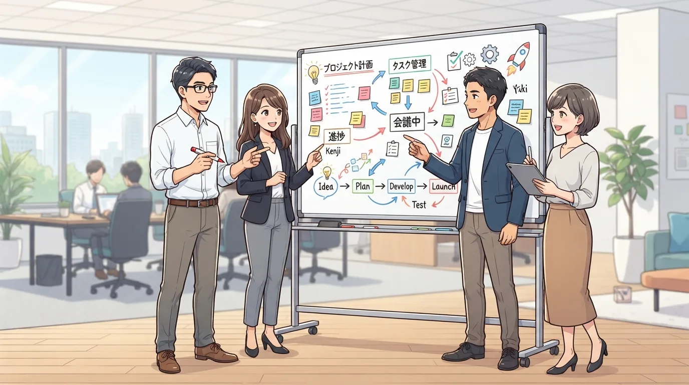DXの計画を立てるチームメンバー