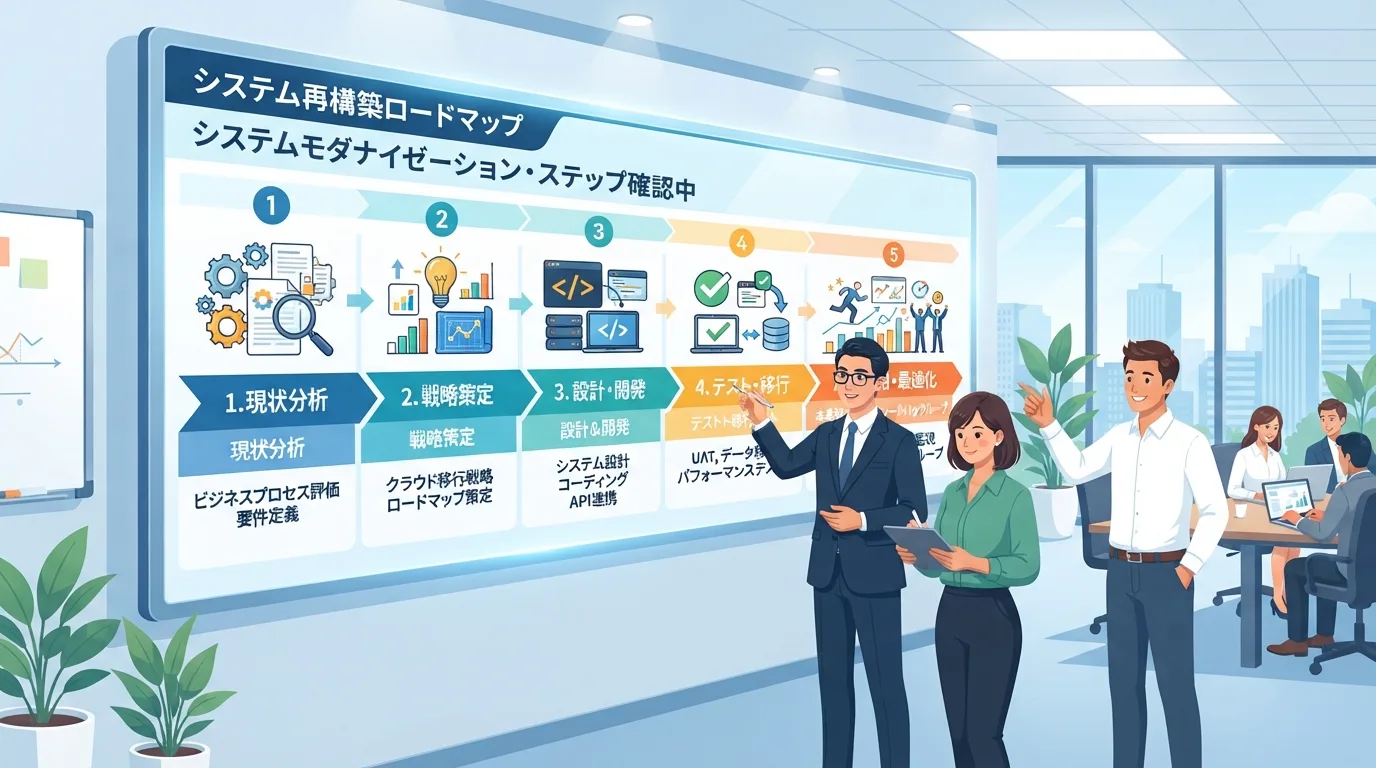 システムを立て直すための具体的なステップを確認する様子