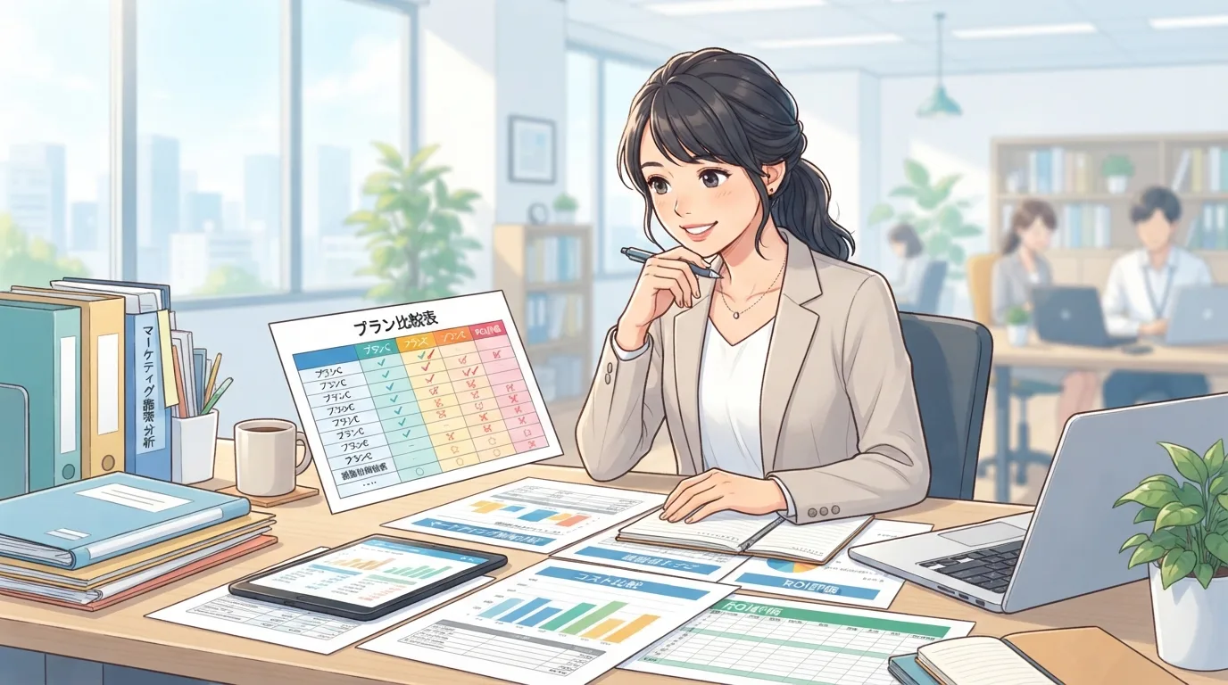 DXの相談窓口や支援先を比較検討しているイメージ