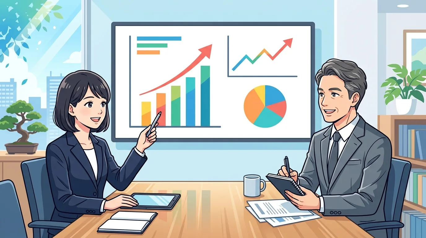 コンサルタントと経営者の打ち合わせ風景