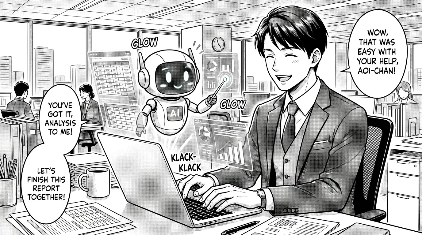 AIツールを活用して効率的に仕事を進める専門職のイメージ
